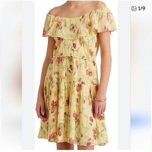 Lauren RALPH LAUREN 🌸 Floral Crinkle  Cotton off shoulder dress